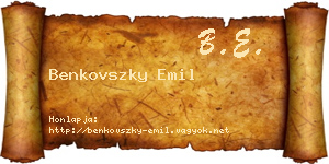 Benkovszky Emil névjegykártya